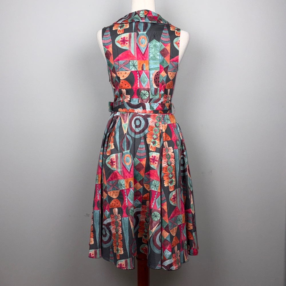 Miss Lulo Jani Modernist Art Vintage/Retro Inspired Dress SZ S - Picture 9 of 13